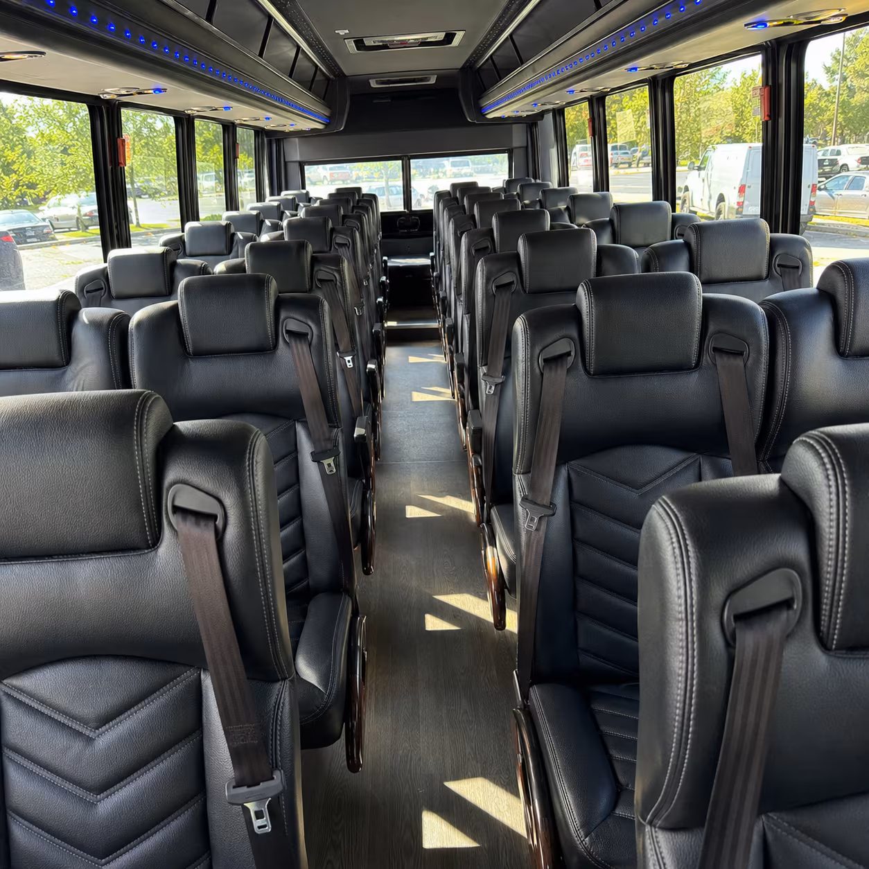 airport shuttle buses for wedding guests flying into den