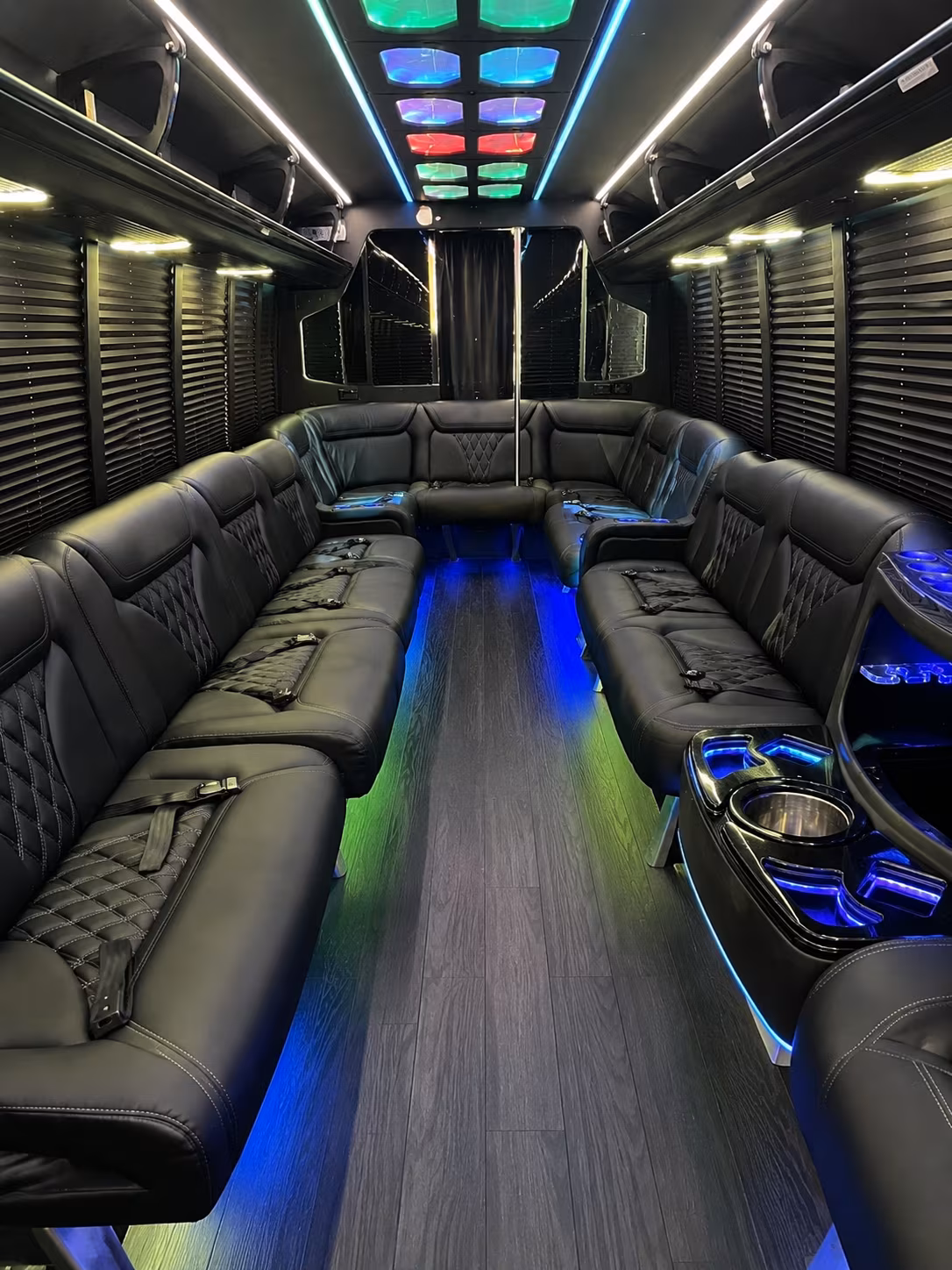 centennial 20 passenger party bus interior