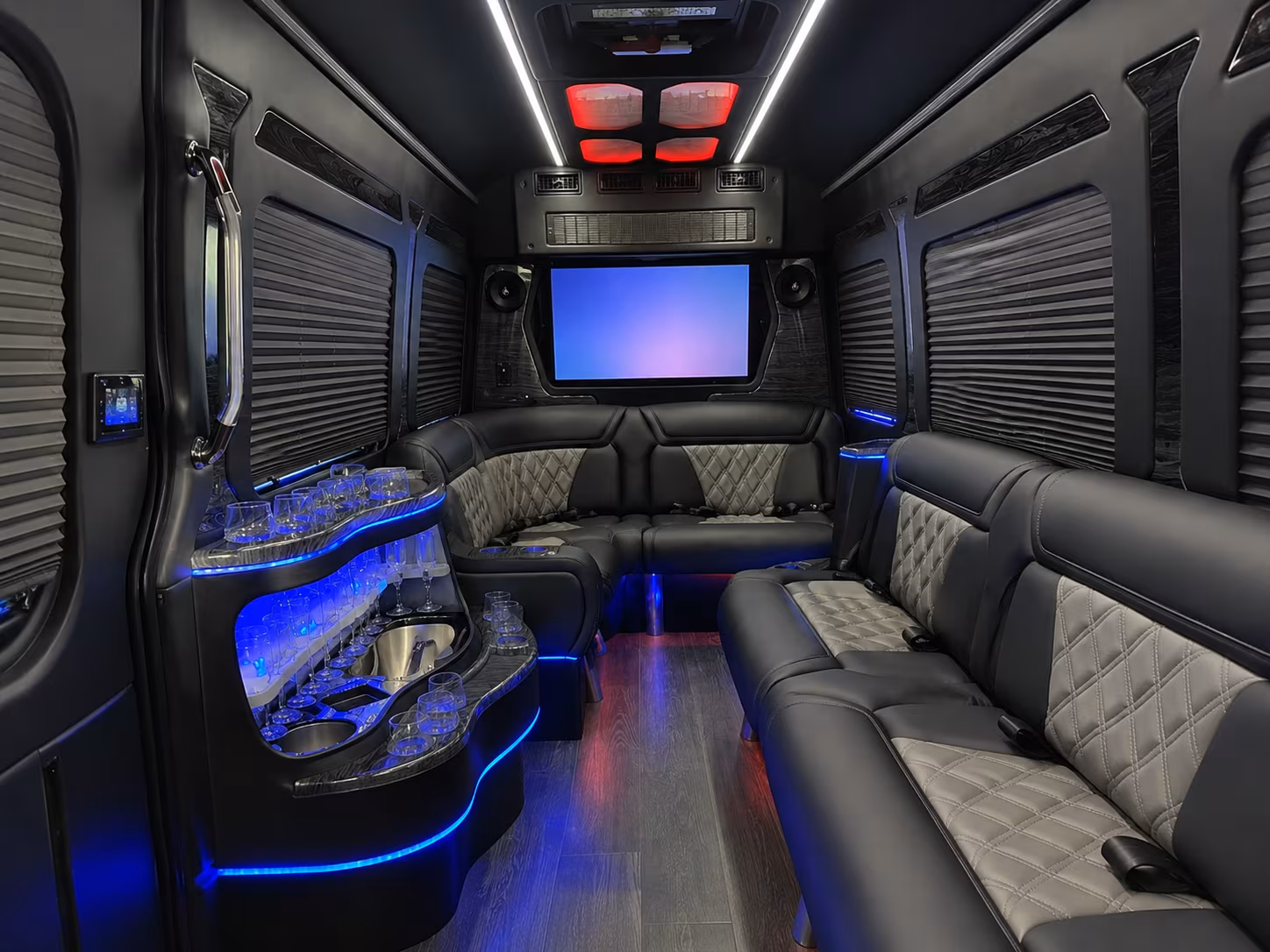 centennial 40 passenger party bus interior